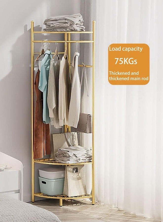 JCB CHIC Corner Gold Metal Clothing Racks: Heavy Duty Freestanding Clothes Racks Coat Rack for Hallway Entryway Design Unique Garment racks Display Racks for Hanging Clothes - Image 3