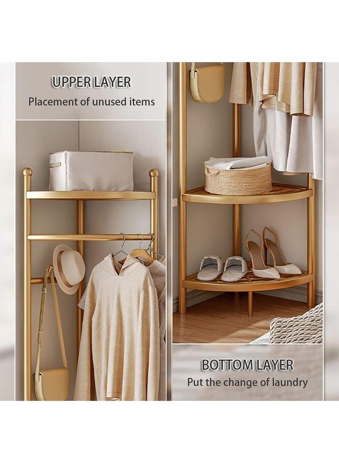 JCB CHIC Corner Gold Metal Clothing Racks: Heavy Duty Freestanding Clothes Racks Coat Rack for Hallway Entryway Design Unique Garment racks Display Racks for Hanging Clothes - Image 5