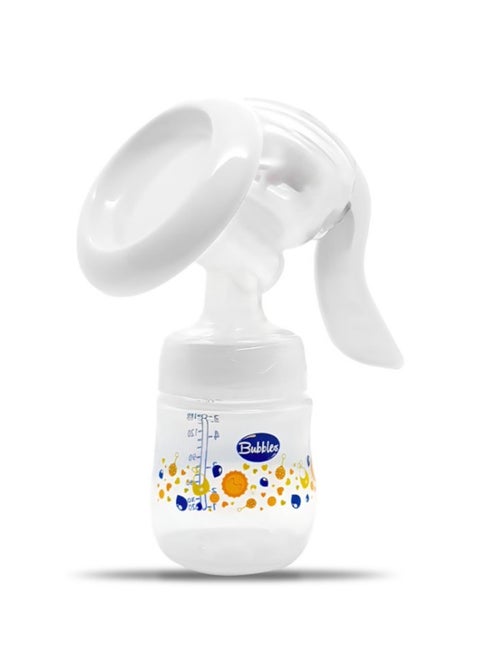 Bubbles Natural Built-in Breast Pump with Bottle – 150 ml (White)-Multishape