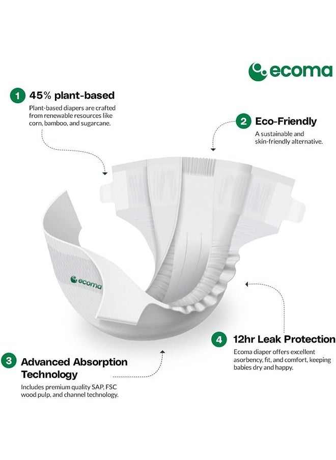Ecoma Plant Based, Hypoallergenic Baby Diapers Size 3(6-11Kg), Medium | Chemical Free | Day & Overnight | Luxuriously Soft| Suitable for Sensitive Skin | Unscented | Hygienically Sealed |  45% plant based  - Image 5