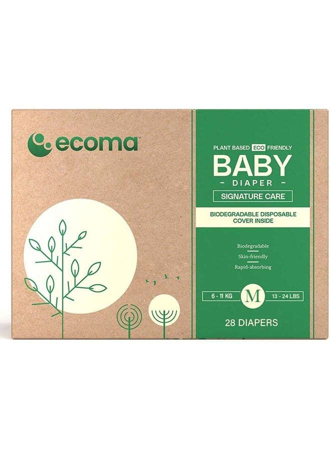 Ecoma Plant Based, Hypoallergenic Baby Diapers Size 3(6-11Kg), Medium | Chemical Free | Day & Overnight | Luxuriously Soft| Suitable for Sensitive Skin | Unscented | Hygienically Sealed |  45% plant b