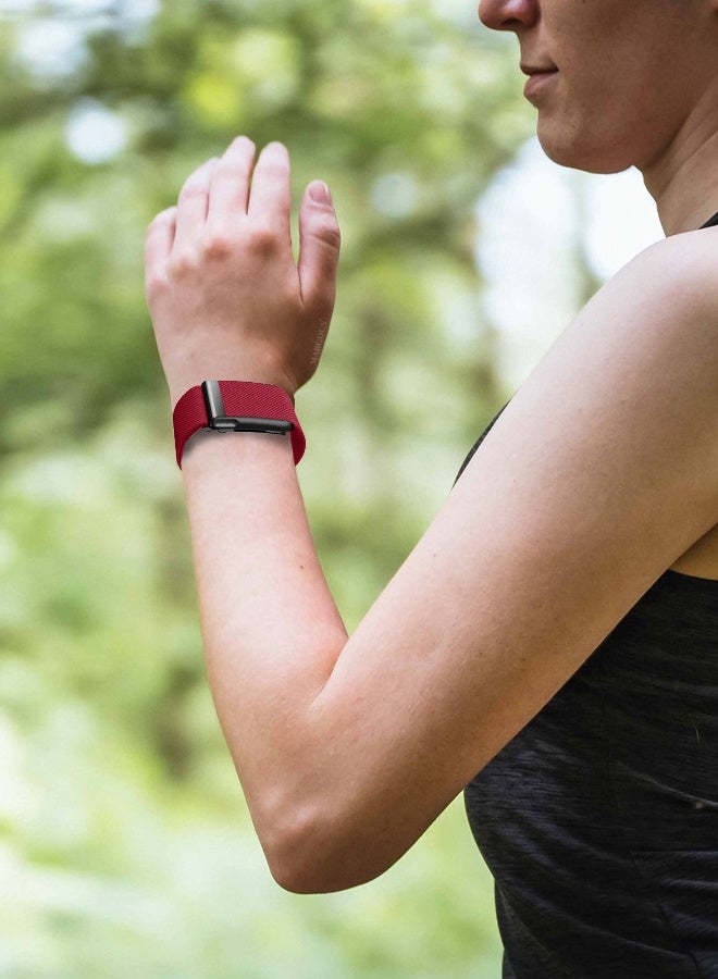 CATANES Nylon Replacement Wristband for Whoop Life MG – Waterproof - Lightweight - Adjustable Fitness Strap - Red - Image 5