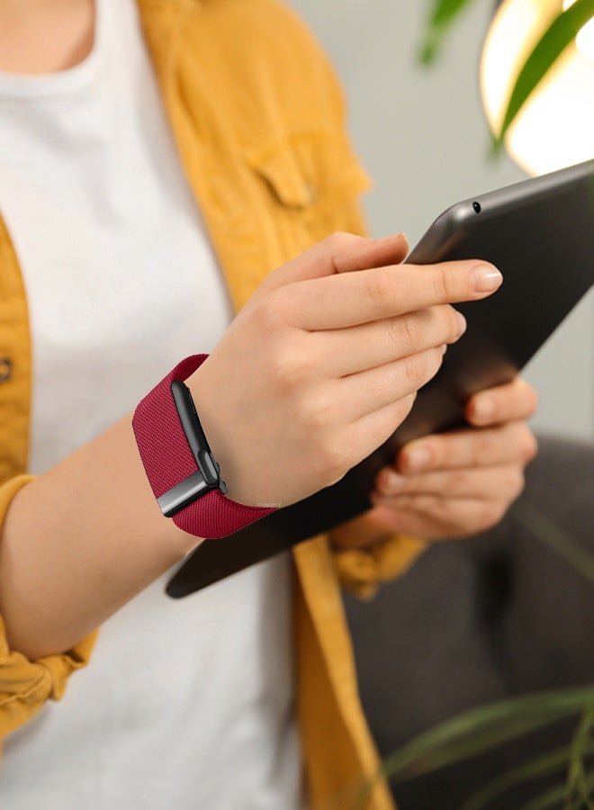 CATANES Nylon Replacement Wristband for Whoop Life MG – Waterproof - Lightweight - Adjustable Fitness Strap - Red - Image 3