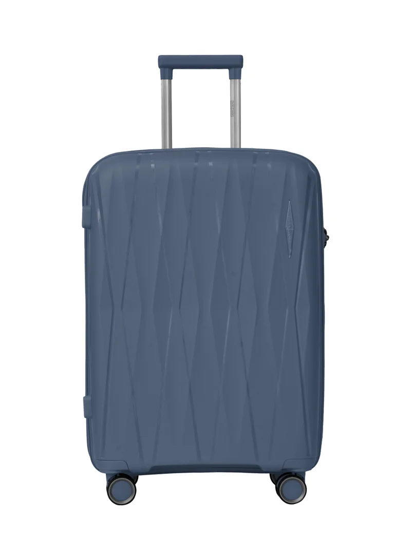 Parajohn PARA JOHN TRIACUT Series - 3 Piece Premium Durable Polypropylene, Lightweight & Stylish 8-Wheel Spinner Trolley 20,24,28 Sizes- Grey