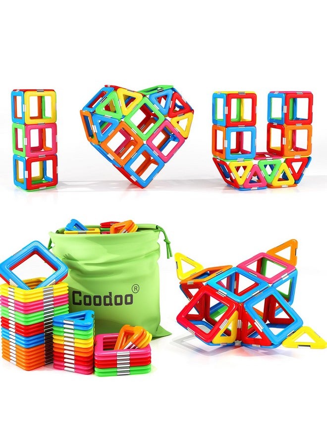 Coodoo Coodoo Upgraded Magnetic Blocks Tough Tiles STEM Toys for 3+ Year Old Boys and Girls Learning by Playing Games for Toddlers Kids, Compatible with Major Brands Building Blocks - Starter Set  - Image 1