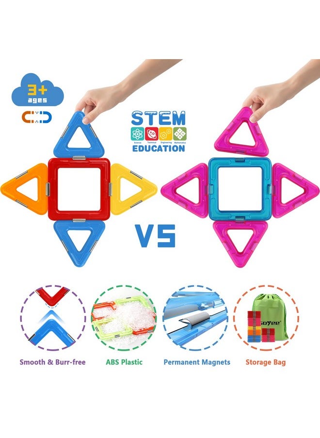 Coodoo Coodoo Upgraded Magnetic Blocks Tough Tiles STEM Toys for 3+ Year Old Boys and Girls Learning by Playing Games for Toddlers Kids, Compatible with Major Brands Building Blocks - Starter Set  - Image 4