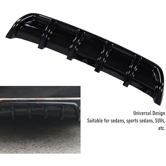 EMUKOEP Rear Bumper Lip Diffuser, Shar k Fin Spoiler for Enhanced Styling and Functionality Optimize Your Cars Performance with This Easy-to-Install Diffuser for Car Enthusiasts - Image 4