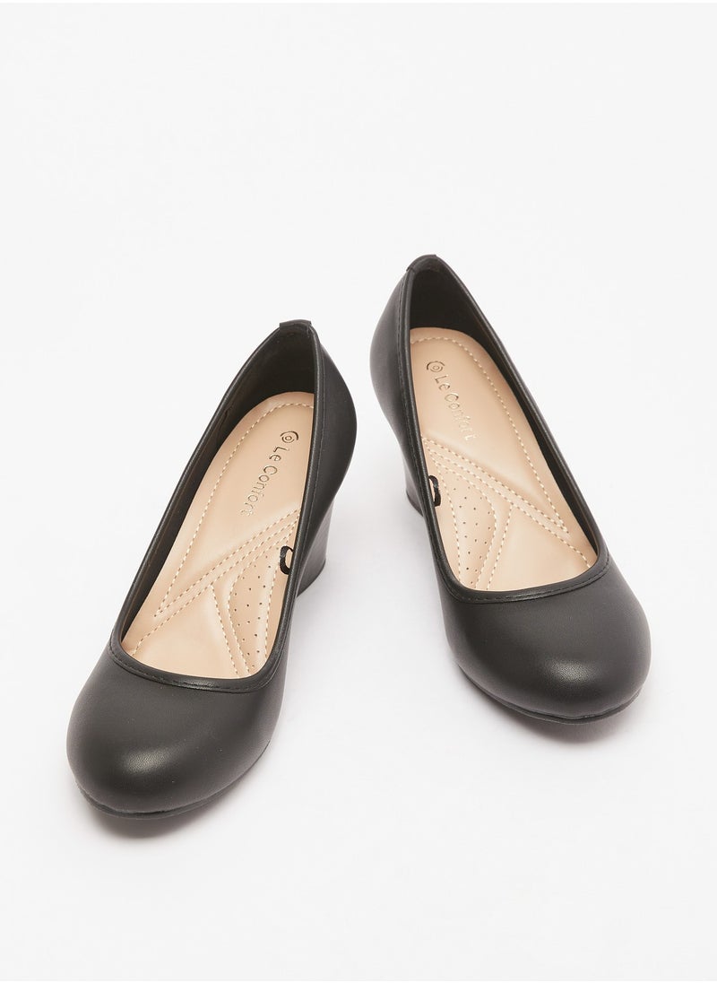 Le Confort - Womens Solid Slip On Pumps with Wedge Heels - Image 1