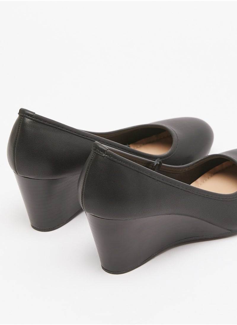 Le Confort - Womens Solid Slip On Pumps with Wedge Heels - Image 1