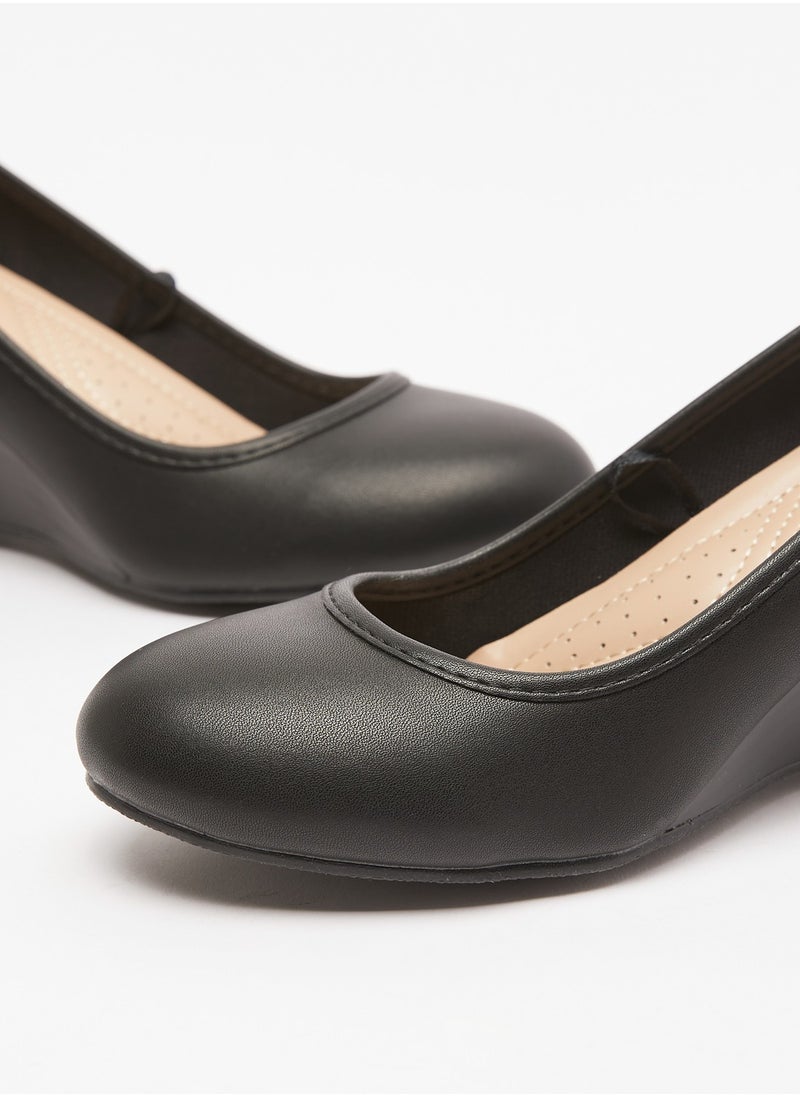 Le Confort - Womens Solid Slip On Pumps with Wedge Heels - Image 1