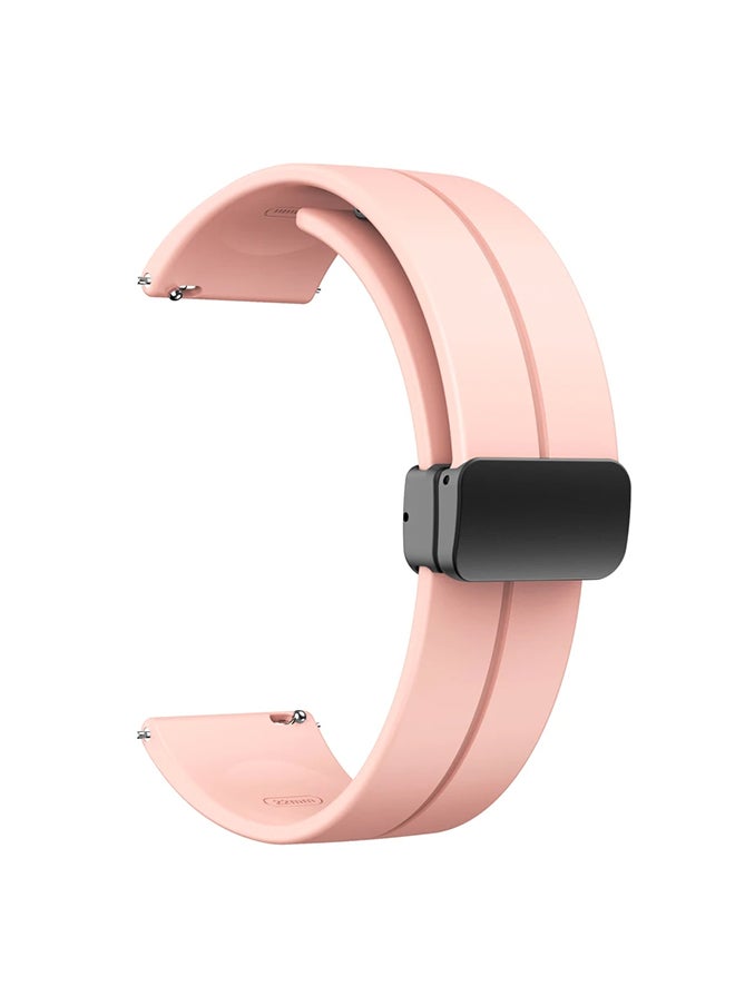 O Ozone - Silicone Watch Band For CMF by Nothing Watch Pro/Watch Pro 2 Watchband Bracelet,Magnetic Folding Buckle Soft Silicone Replacement Straps for Men Women - Pink Sand - Image 1