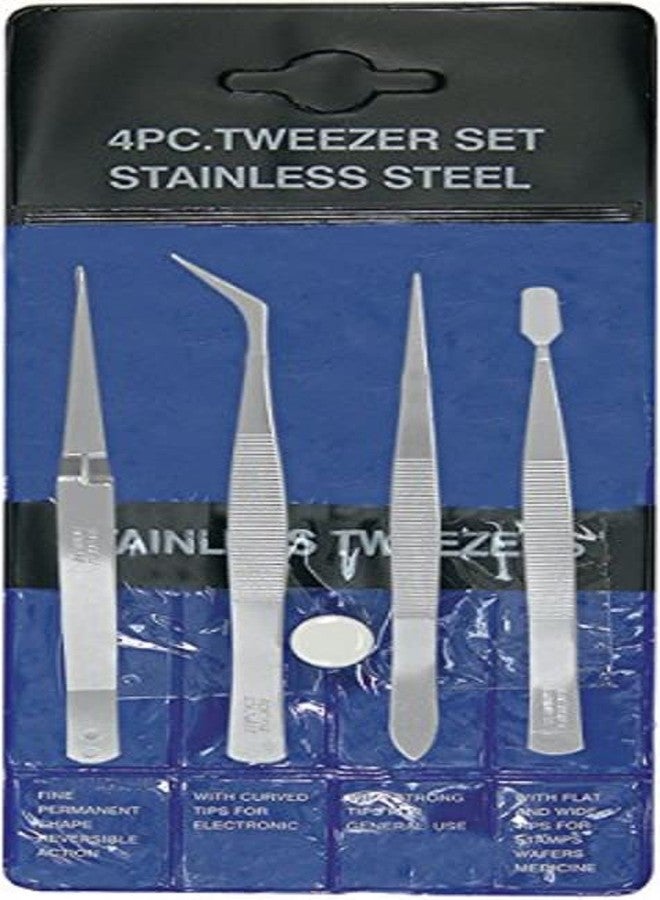 Excel 4-Piece Tweezers Set