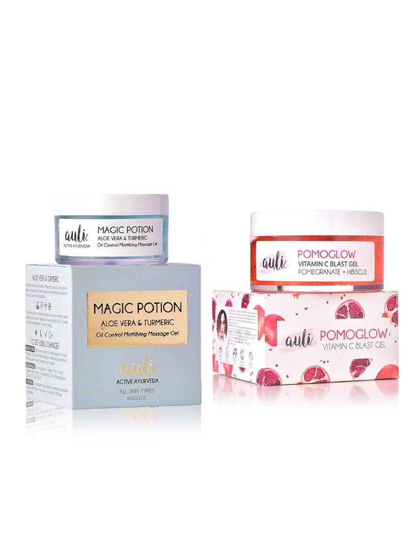 AULI LIFESTYLE Auli Combo of Magic Potion Aloe Vera and Turmeric Gel Pack Of 2 60Gm and 50Gm - Image 1