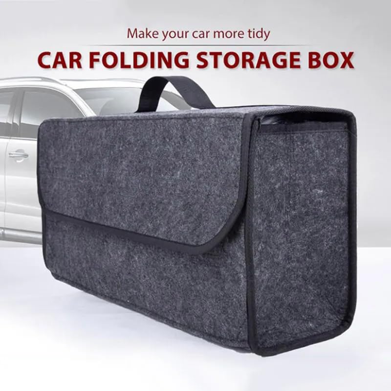 JVCV Felt 2 PACK - Car Trunk Boot Organizer, Car Storage and Organizer Anti Slip Car Accessories Organizer for Car, Suv, Sedan, Truck, Minivan Anti Slip Bottom (Large), Automobiles, Grey - Image 2