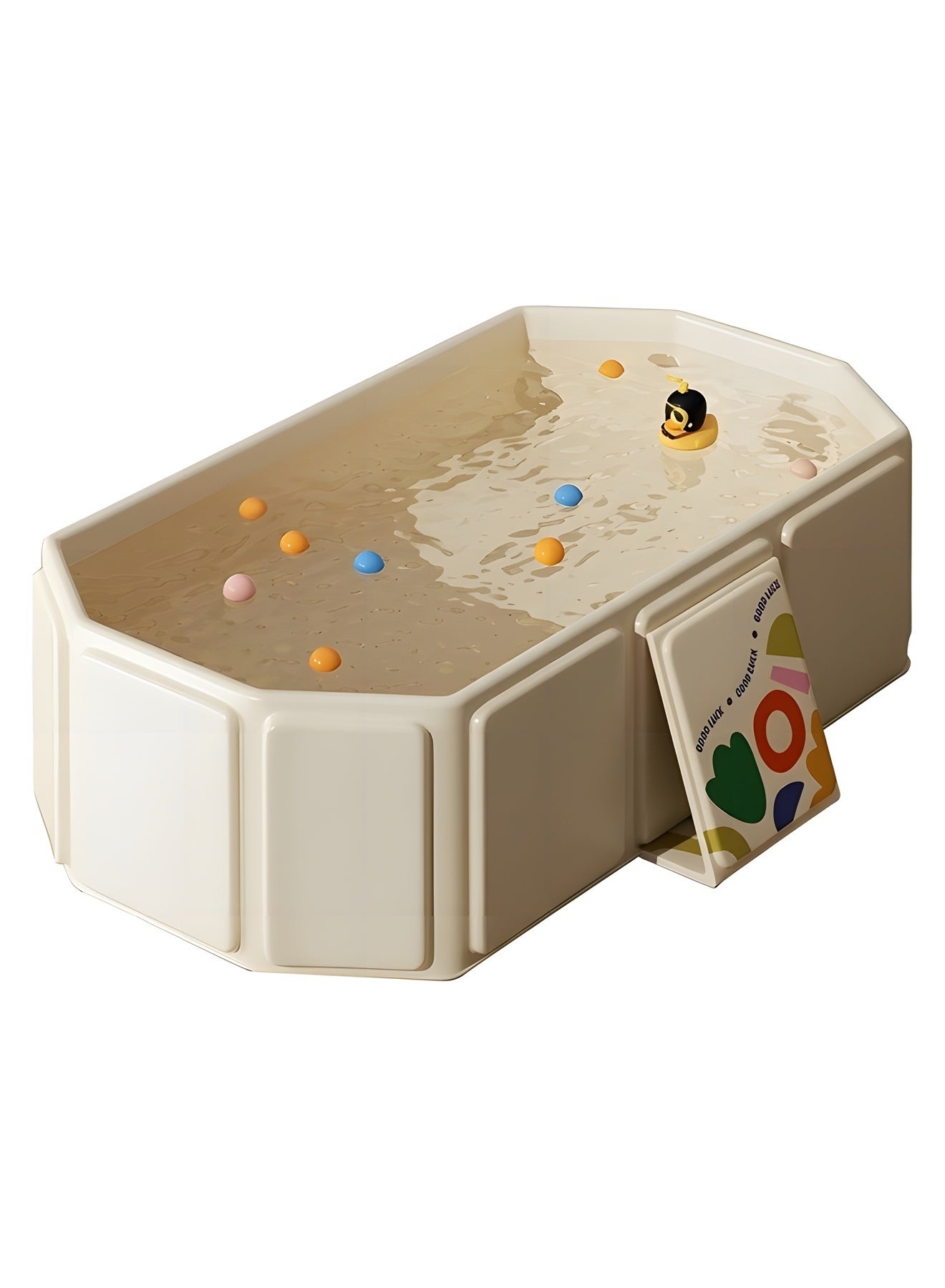 Beauenty Foldable Baby Bathtub - Quick Pop Up Non Inflatable Tub for 0-8 Years Old Infants, Space-Saving and Durable Portable Baby Bath