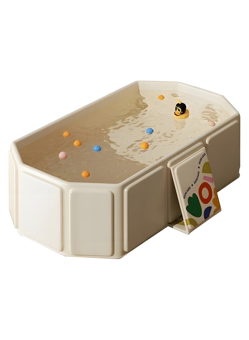 بيوينتي حوض استحمام أطفال قابل للطي - حوض سريع النفتاح غير قابل للنفخ لعمر 0-8 سنوات، حوض استحمام محمول متين يوفر المساحة - Image 1