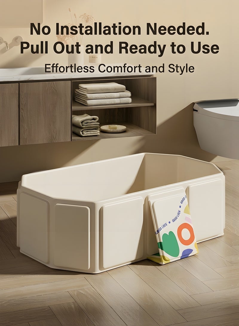 بيوينتي حوض استحمام أطفال قابل للطي - حوض سريع النفتاح غير قابل للنفخ لعمر 0-8 سنوات، حوض استحمام محمول متين يوفر المساحة - Image 5