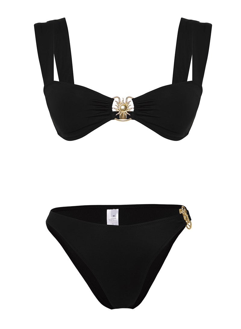 trendyol Black Accessory Bralette Covered Regular Waist Bikini Set Tbess25Bt00061 - Image 5