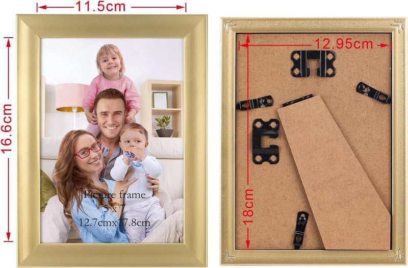 جيفت جاردن مجموعة المكونة من 12 إطار صور مقاس 13×18 سم ذهبي لصور وصور بحجم 18×13، مجموعة كولاج إطارات صور مع زجاج أكريليك، حامل حائط أو طاولة - Image 2