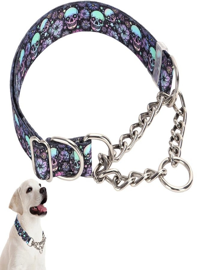 Weimostar Stainless Steel Chain Martingale Collar for Dogs, No Pull Slip Choker Collar Training Escape Proof Heavy Duty Choke Dog Collar for Small Medium Large Dogs Boy Male Pet, Skull XL - Image 1