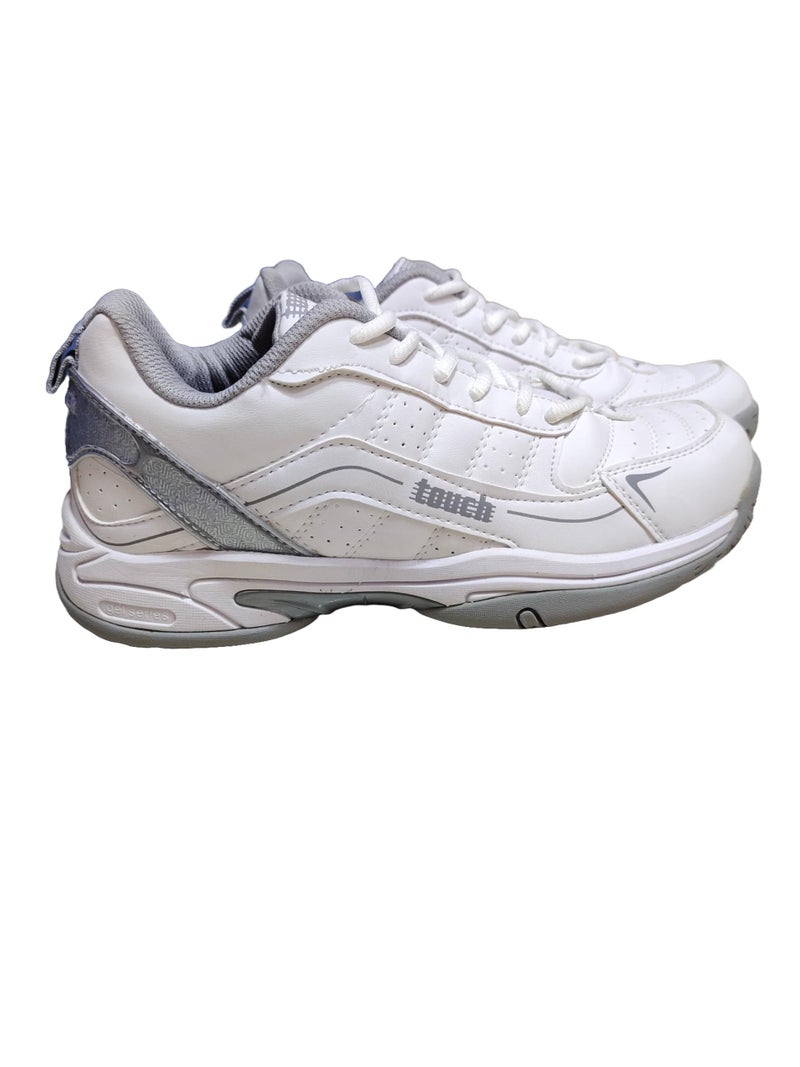 Lakhani Touch JF-064 Shoes for Men (WHT/L.Gry, UK Footwear Size System, Adult, Men, Numeric, Narrow, 10), White - Image 1