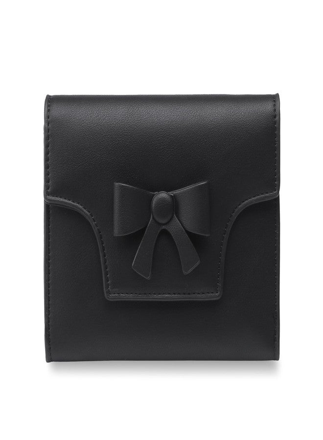 yiijay Small Wallet for Women Cute Bowknot RFID Blocking Bifold Leather Credit Card Holder Compact Wallet Lady Girls' Mini Purse with Zipper Pocket - Image 1