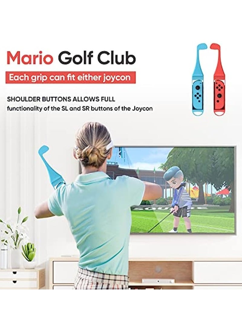 erorex Switch Sports Accessories Bundle for Nintendo Switch Game 18 in 1 Sport Accessory Kit: Sword, Wrist Band, Tennis&Table Rackets, Golf Clubs, Leg Strap, Grip, Racing wheel, Fishing Rod and Drum Stick  - Image 3