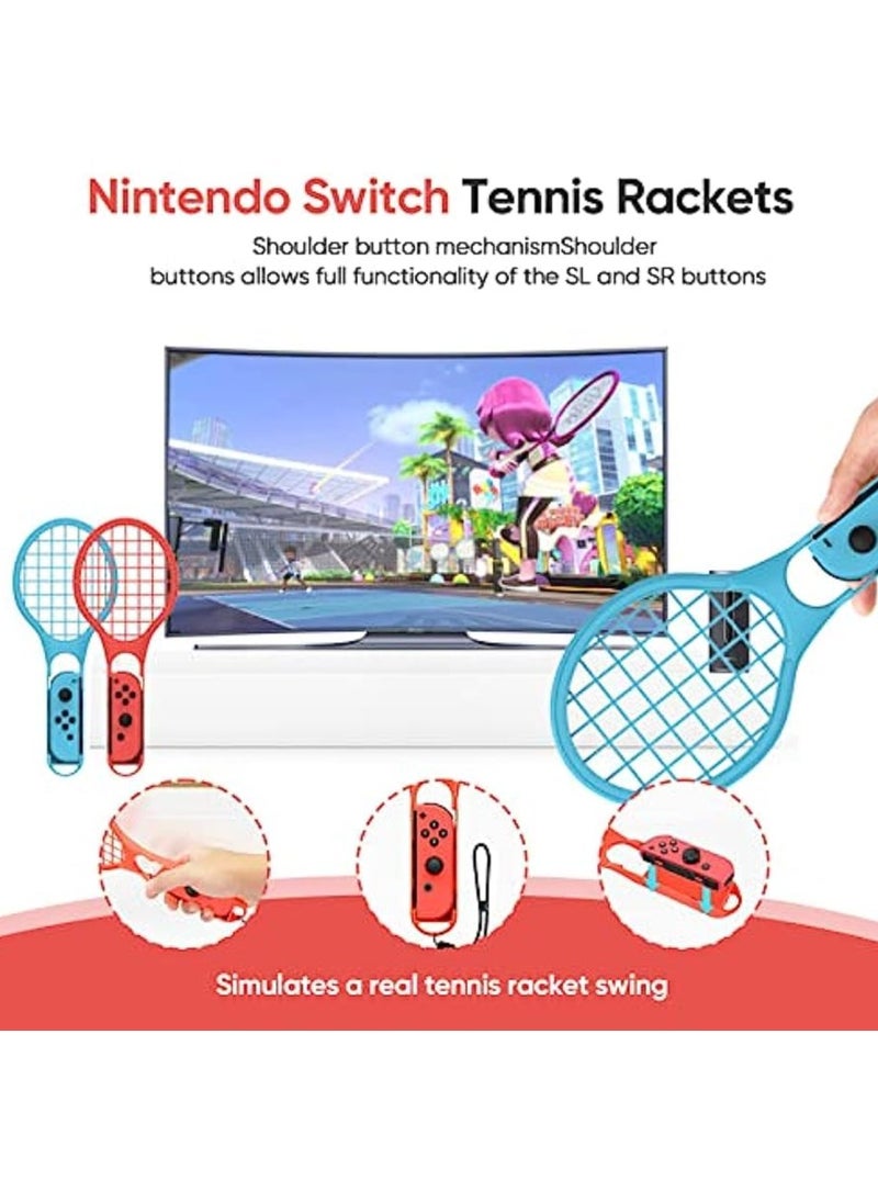 erorex Switch Sports Accessories Bundle for Nintendo Switch Game 18 in 1 Sport Accessory Kit: Sword, Wrist Band, Tennis&Table Rackets, Golf Clubs, Leg Strap, Grip, Racing wheel, Fishing Rod and Drum Stick  - Image 4