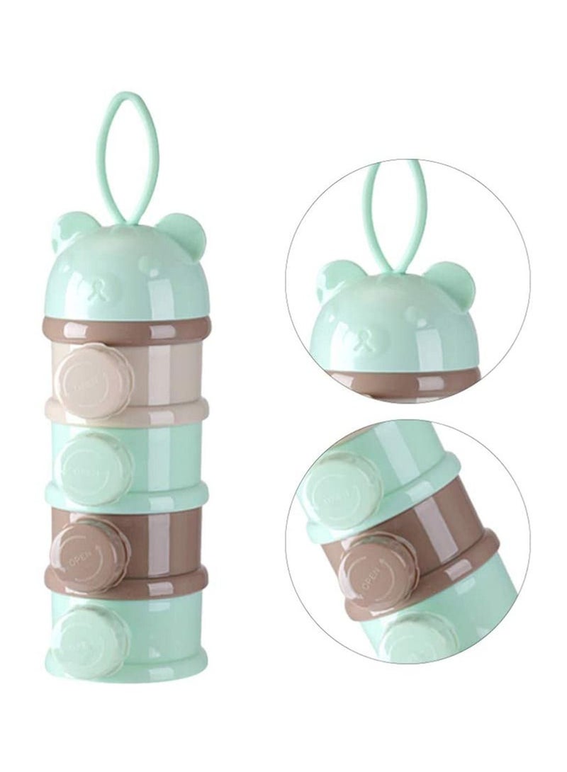 وي هابي أغذية أطفال محمولة 4 طبقات صندوق غداء حاوية وجبات خفيفة تخزين مسحوق الحليب والفواكه - Image 2