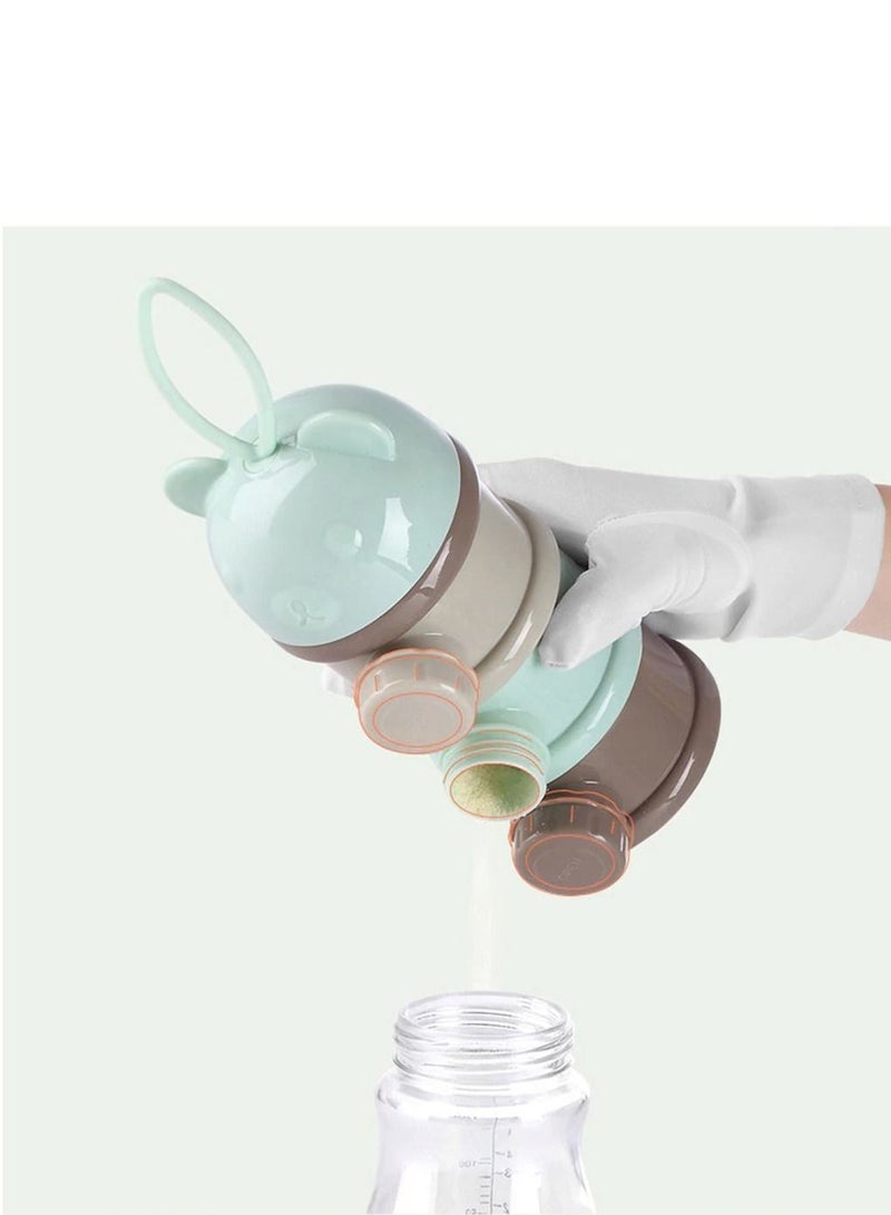 وي هابي أغذية أطفال محمولة 4 طبقات صندوق غداء حاوية وجبات خفيفة تخزين مسحوق الحليب والفواكه - Image 4