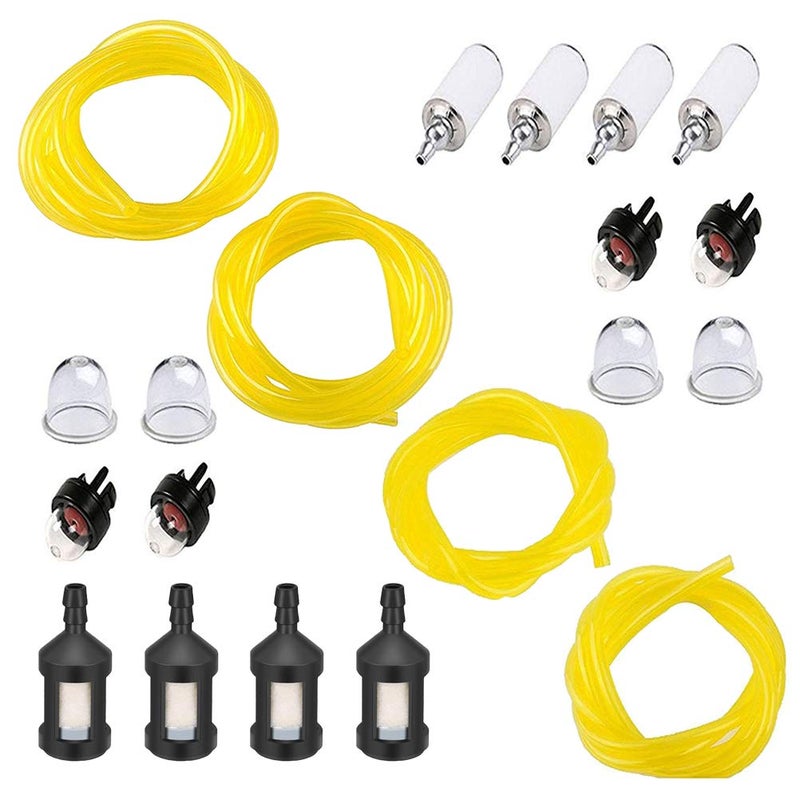 Aulufft 20 Feet Fuel Lines Hose 4 Sizes with Fuel Filter and Primer Bulb,Replacement Set for Chainsaw String Trimmer Leaf Blower Lawnmower Common 2 Cycle Small Engine - Image 1