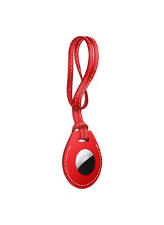 Applicable AirTag Protective Case For Apple Anti-lost Tracking Bag Decoration Leather Case For Apple AirTags Leather Protective Case-Color:Danxia Red-Applicable Model:Airtag