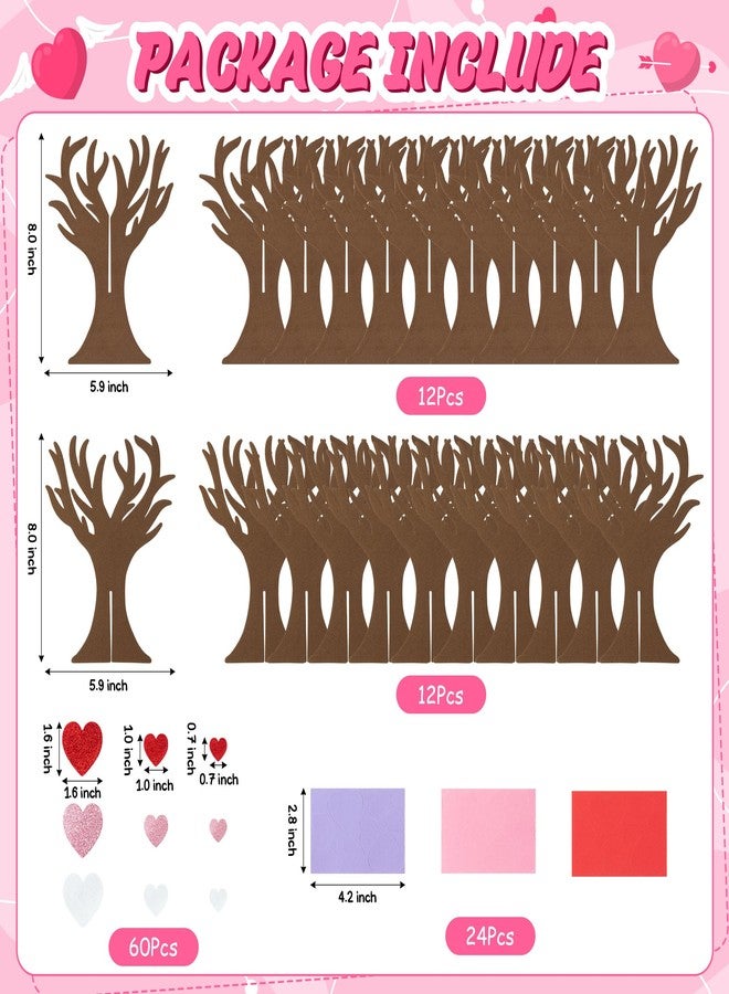 BeYumi 12 Pack Mother's Day Thankful Heart Trees Foam Craft Kits for Kids Make Your Own Mother's Day DIY Heart Trees Decorations Gratitude Tree Craft Set Holiday School Home Party Fun Activities Decor - Image 2