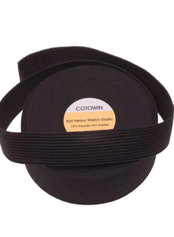 COTOWIN 3/4 Inch Black High Elasticity Black Knit Elastic 10 Yards - Image 1