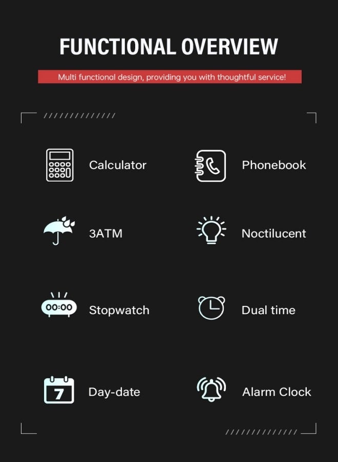 إيه آن د دبليو ساعة حاسبة رجالية – ساعة إلكترونية رقمية بشاشة LCD بتصميم ريترو، قاعدة بيانات ودفتر هاتف، 5 منبهات، توقيت مزدوج، نظام 12/24 ساعة، إضاءة تلقائية، مقاومة للماء 3ATM، هدية بتقنية كلاسيكية - Image 3