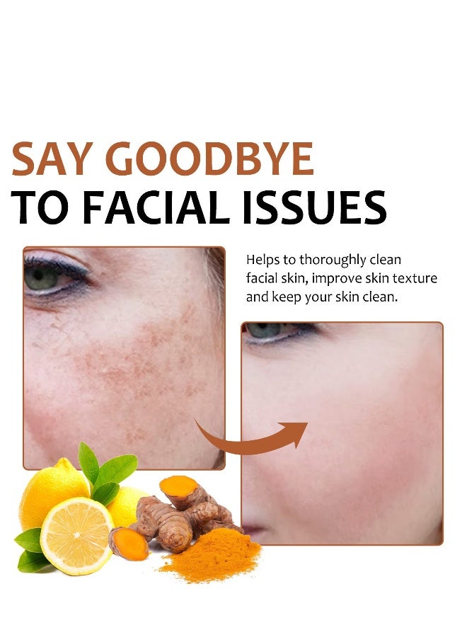 OUHOE lemon turmeric kojic acid facial soap,deep cleansing,brightening skin,skin lightening,cleansing & nourishing 100g - Image 3