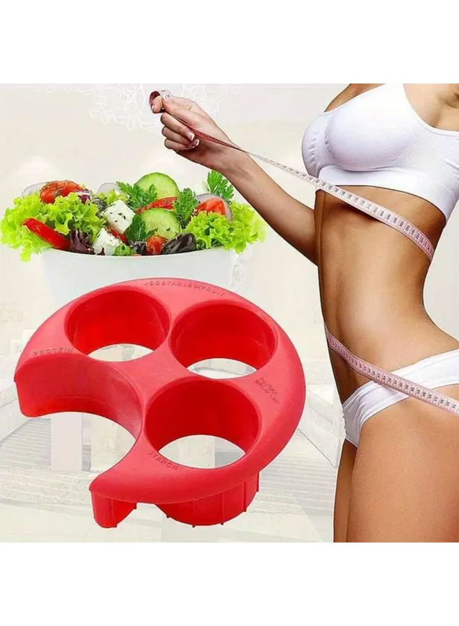 طبق التحكم في الحصص الأحمر لفقدان الوزن، أداة مطبخ خالية من مادة BPA، لا تحتاج إلى طاقة - Image 4