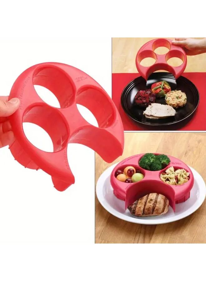 طبق التحكم في الحصص الأحمر لفقدان الوزن، أداة مطبخ خالية من مادة BPA، لا تحتاج إلى طاقة - Image 1