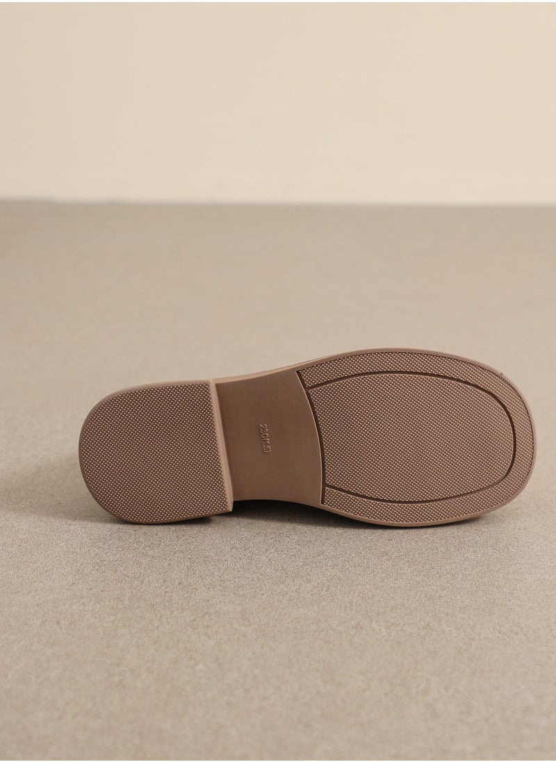 Loquat Vintage Small Leather Shoes College Style Soft Soles Beige  - Image 3