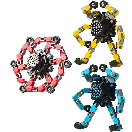 Gokeey Transformable Fidget Spinners 3 Pcs for Kids and Adults Stress Relief Sensory Toys for Boys and Girls Fingertip Gyros for Party Favors Goodie Bag Stuffers for Kids - Image 1