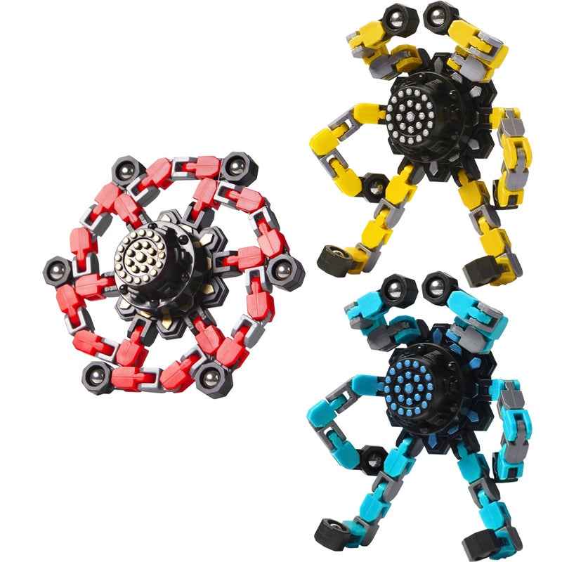 Gokeey Transformable Fidget Spinners 3 Pcs for Kids and Adults Stress Relief Sensory Toys for Boys and Girls Fingertip Gyros for Party Favors Goodie Bag Stuffers for Kids - Image 3