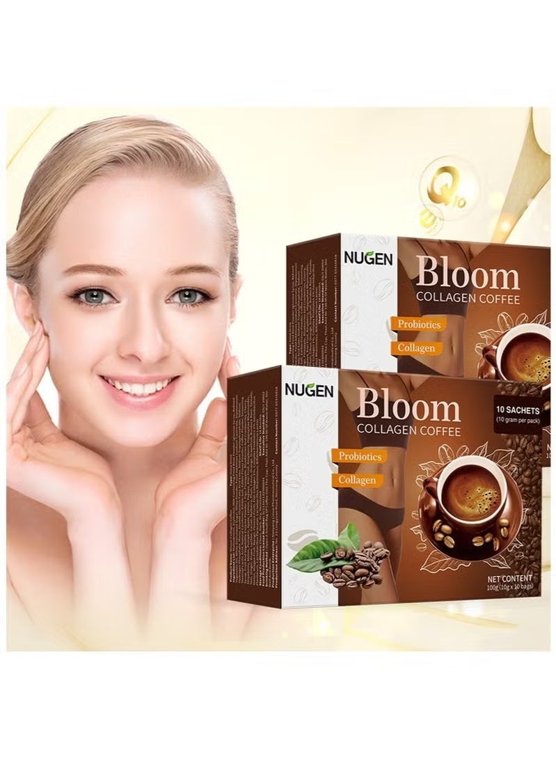 NUGEN Bloom Collagen Coffee 100% Organic and Glutathione, Diet Coffee Slimming Coffee Gluta Collagen Detox Premium with Collagen Coffee – 10 Sachets - Image 4