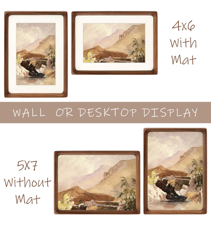 Gdfmsc 5x7 Picture Frame with Mat for 4x6, Natural Walnut Wood Handcrafted Rounded Corner with Real Glass, Vertical or Horizontal Display Photo Gallery Wall & Tabletop Frame - Image 3