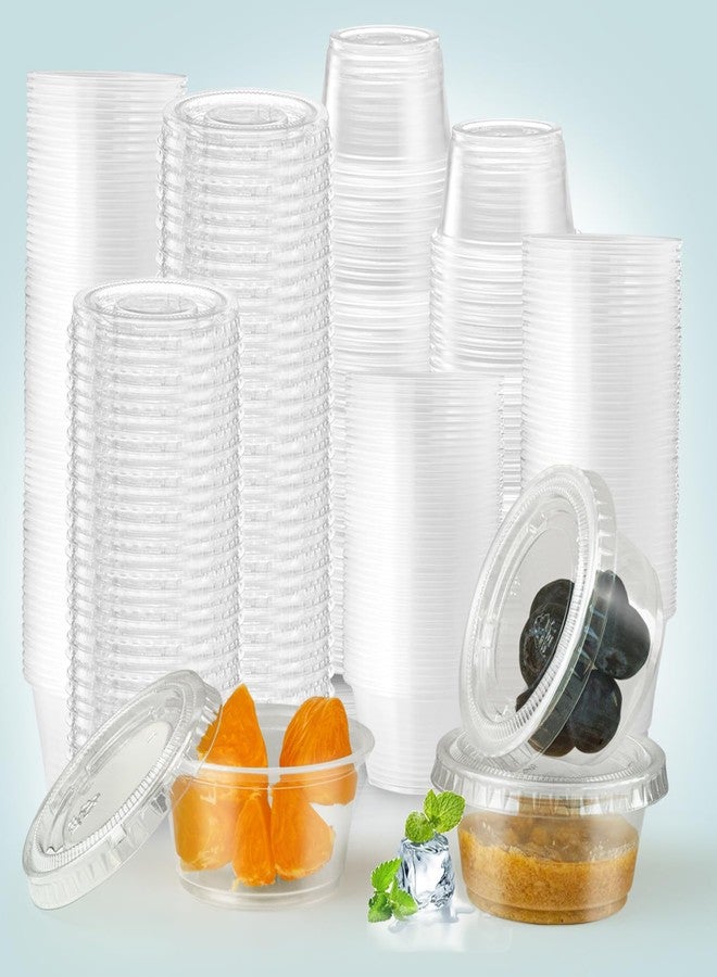 SUCITY 240 Sets - 2oz Jello Shot Cups,Plastic Condiment Cups with Lids, Small Disposable Sauce Cups for Portion Control，Meal Prep,Salad Dressing and Sample Tasting - Image 1