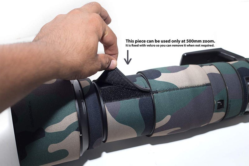 WildRoar Neoprene Wild Coat for Nikon Camera 200-500 Green Forest-with Free Barrel Coat - Image 4