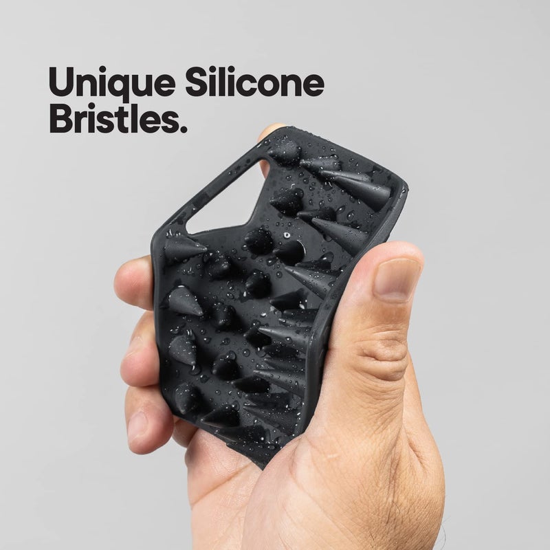 توليتريز أدوات - منظف فروة الرأس وخطاف - منظف الشعر من السيليكون لتقشير الشعر للرجال وإكسسوارات الاستحمام - يتميز بتقنية قبضة السيليكون قابلة للإزالة وإعادة الاستخدام - Image 2