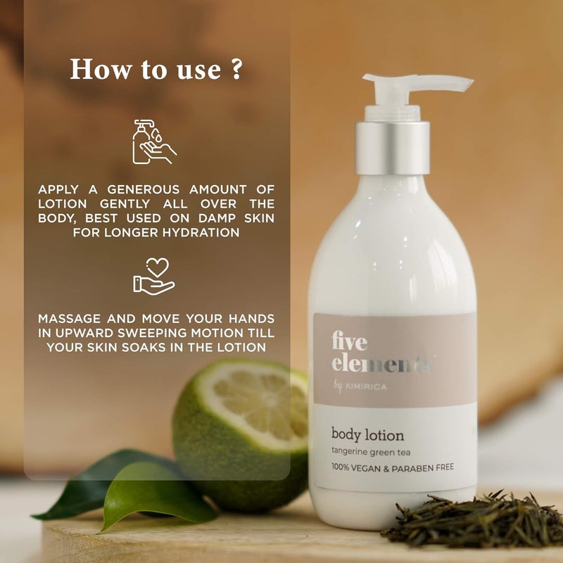 Kimirica Five Elements Moisturizing Scented Body Lotion with Tangerine and Green Tea for All Skin Type  Instant Hydration Vegan and ParabenFree  for Men  Women  300ml - Image 3