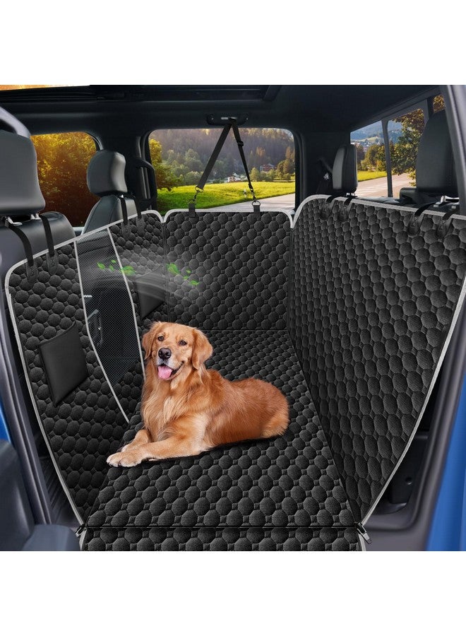 Mancro Xxl Floor Dog Hammock For Truck With Flip Up Rear Seats, Waterproof Dog Seat Cover For Back Seat, Full Back Seat Floor Protector For Full Size Crew Cab Truck, Large Suv, Black - Image 1