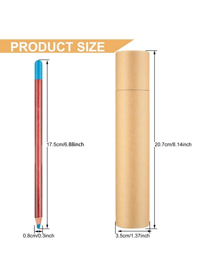 Eersida Eersida Assorted Colors Wooden Chalk Pencils with Sharpener and Kraft Paper Container, 12 Pcs  - Image 2