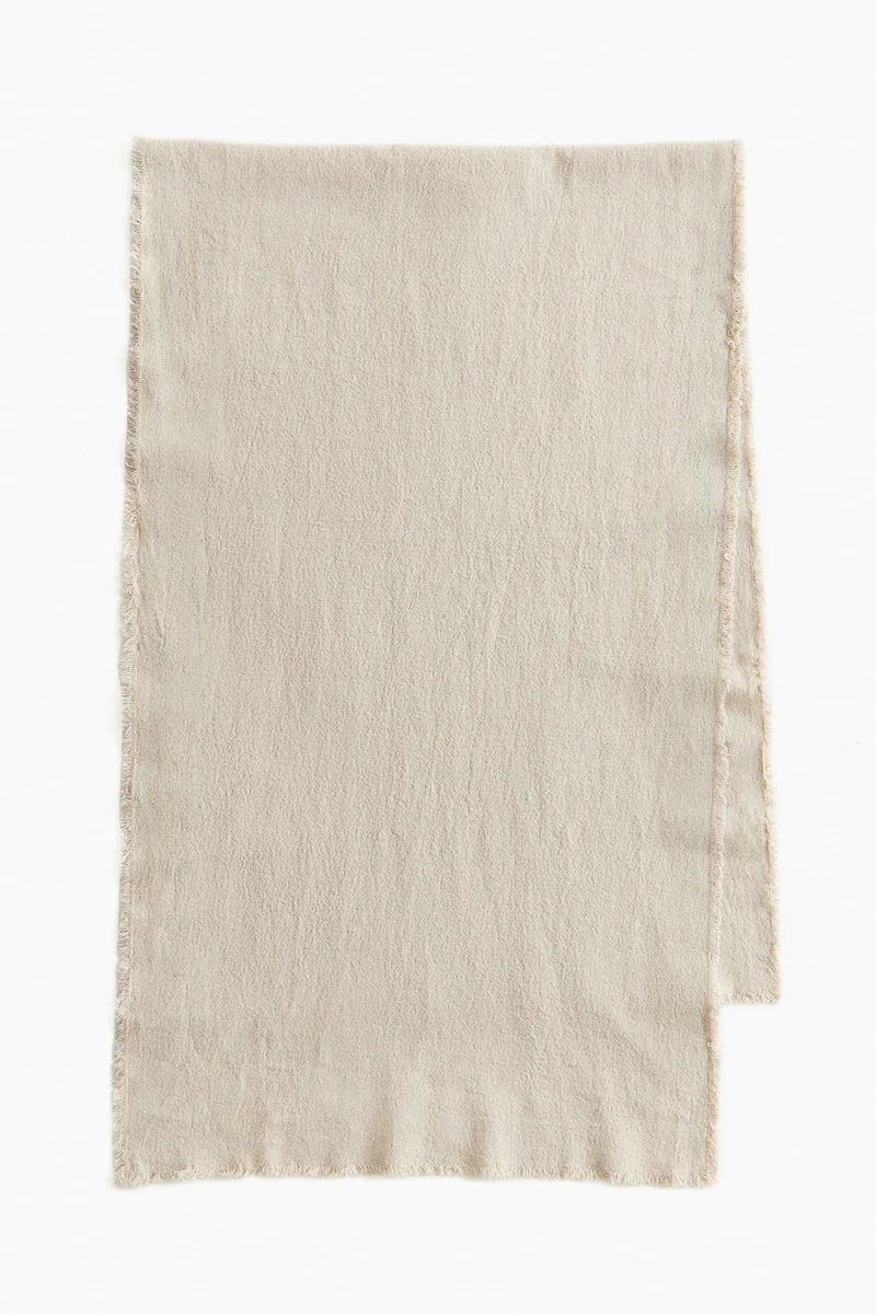 H&M Linen-blend fringed table runner